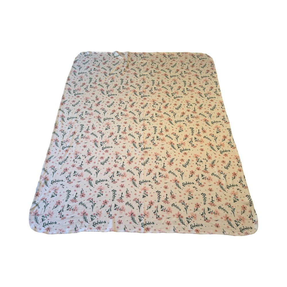 Dreamgro Pink Floral Baby Blanket Swaddle White 30x40